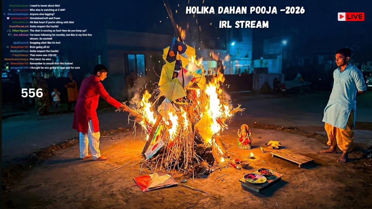 IRL STREAM 🛑 HOLIKA DAHAN POOJA - HAPPY HOLI ❤️