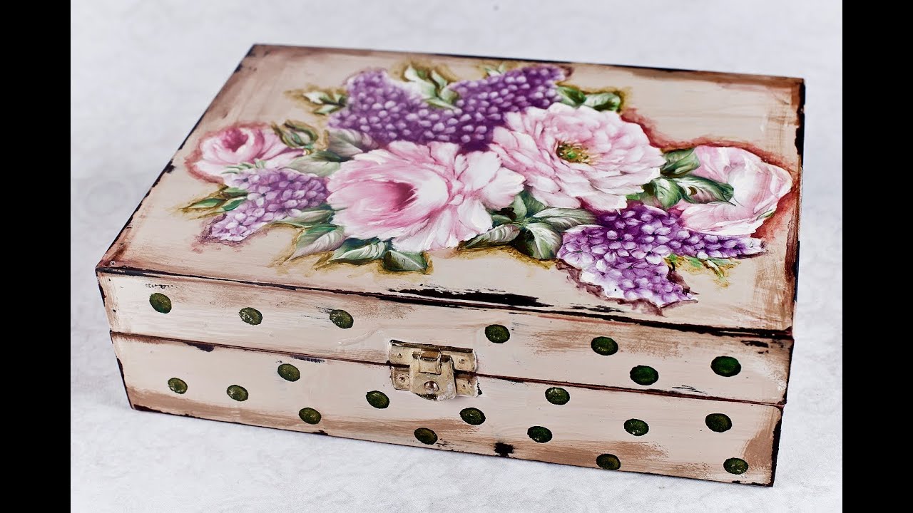 Decoupage krok po kroku - szkatułka w groszki