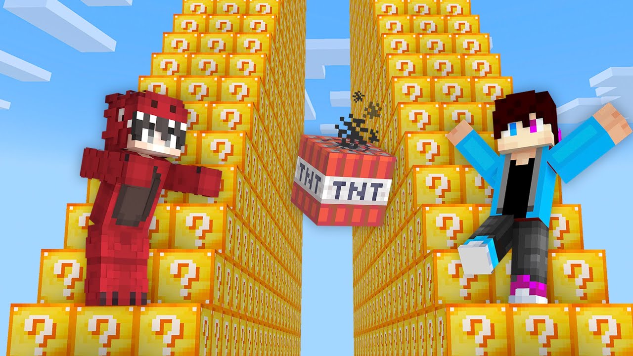 Valsspelen Tijdens Een Lucky Block Trappen Race