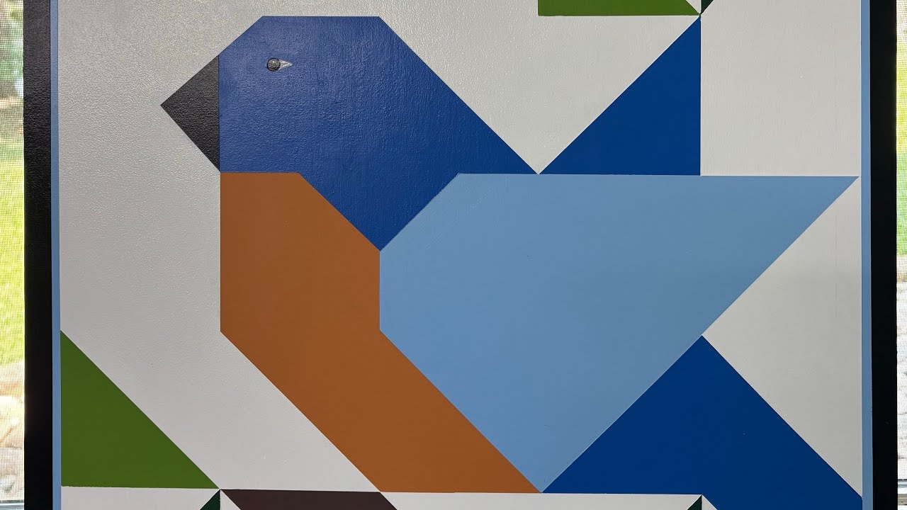 Barn Quilt  🔵🔵🔵🔵BLUE BIRD  🔵🔵🔵🔵FREE Pattern and Instructions Video #122