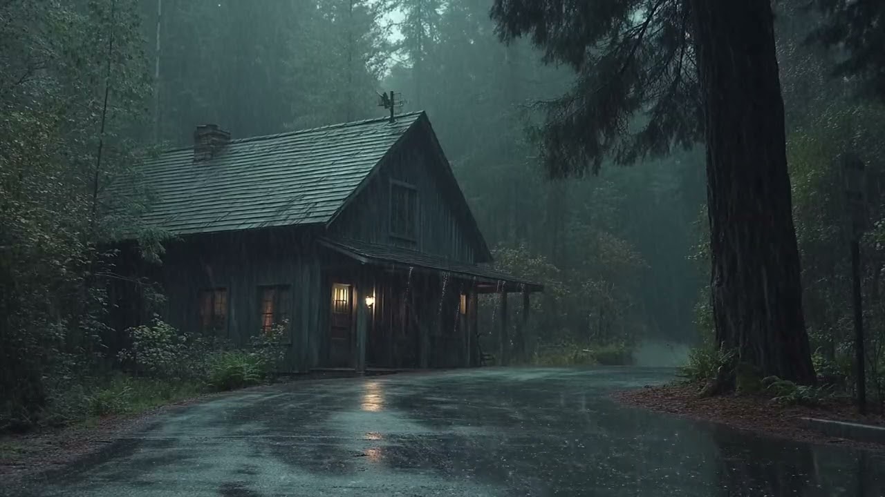 Chase Away Insomnia, Say Goodbye to Stress with Heavy Rain in the Forest | Natural Sounds for Sleep