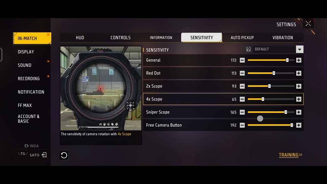 #freefire #sensitivity #vivot4r5g #@RaiStar 