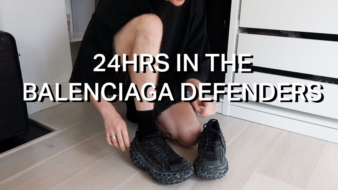 24 hours in the balenciaga defender sneakers