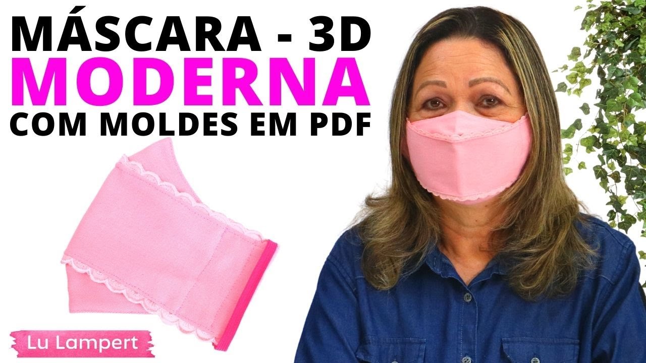 MÁSCARA 3D MODERNA COM MOLDES GRÁTIS EM PDF - Lu Lampert