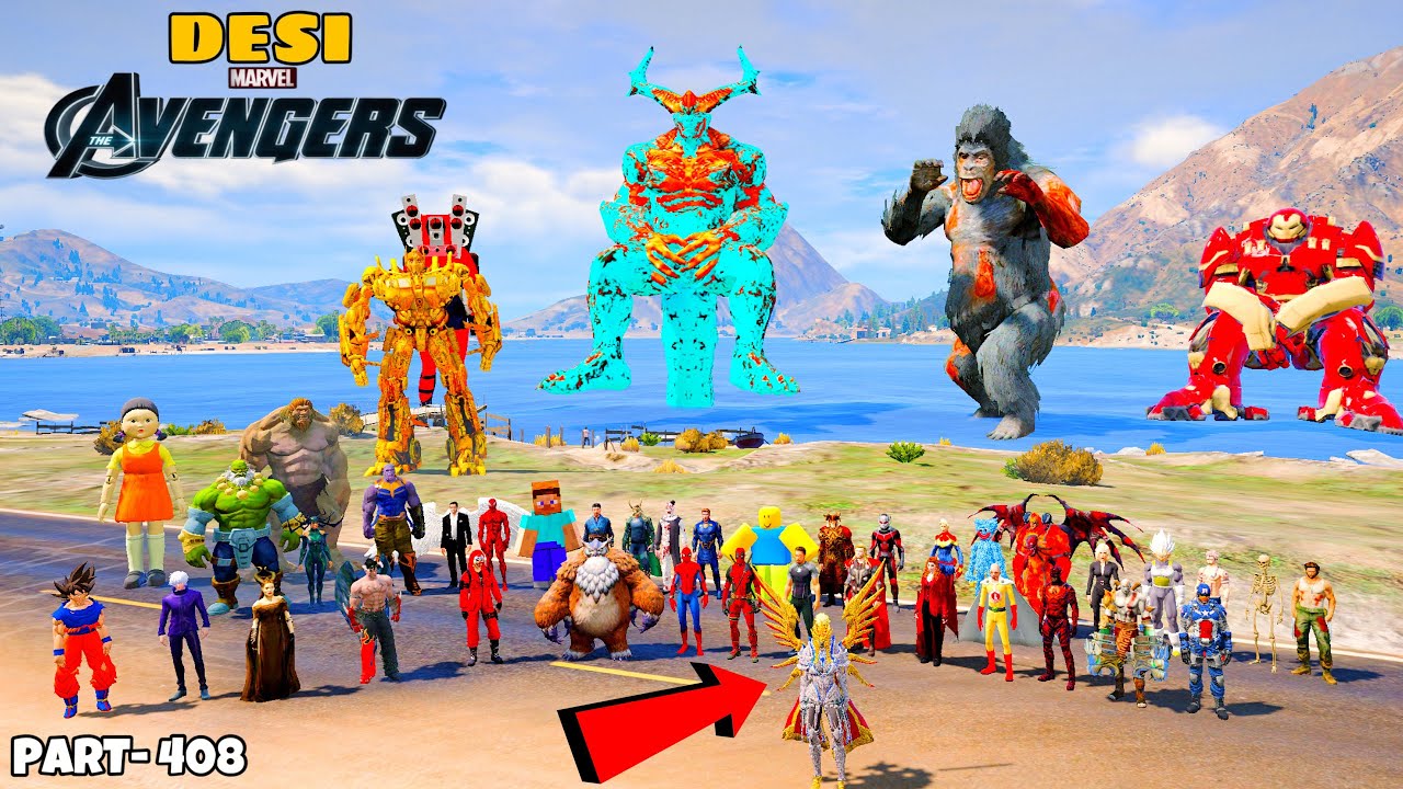 DESI Avengers and GOD KRATOS Failed to Stop SUPER LORD SHAITAAN with ODIN and GOKU GTA 5| #408