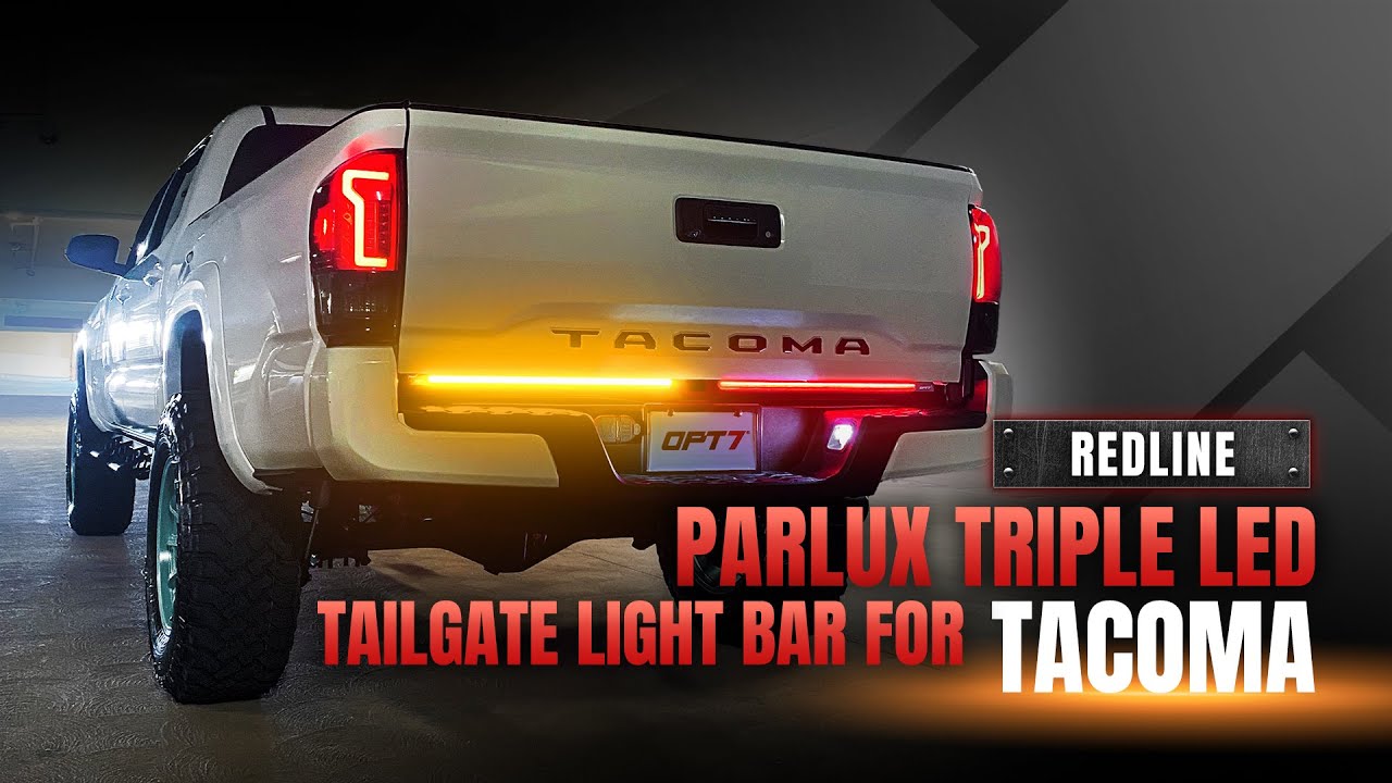 OPT7 NEW Redline Parlux Triple LED Tailgate Tacoma Light Bar for 2005-2023 2nd/3rd Gen Toyota