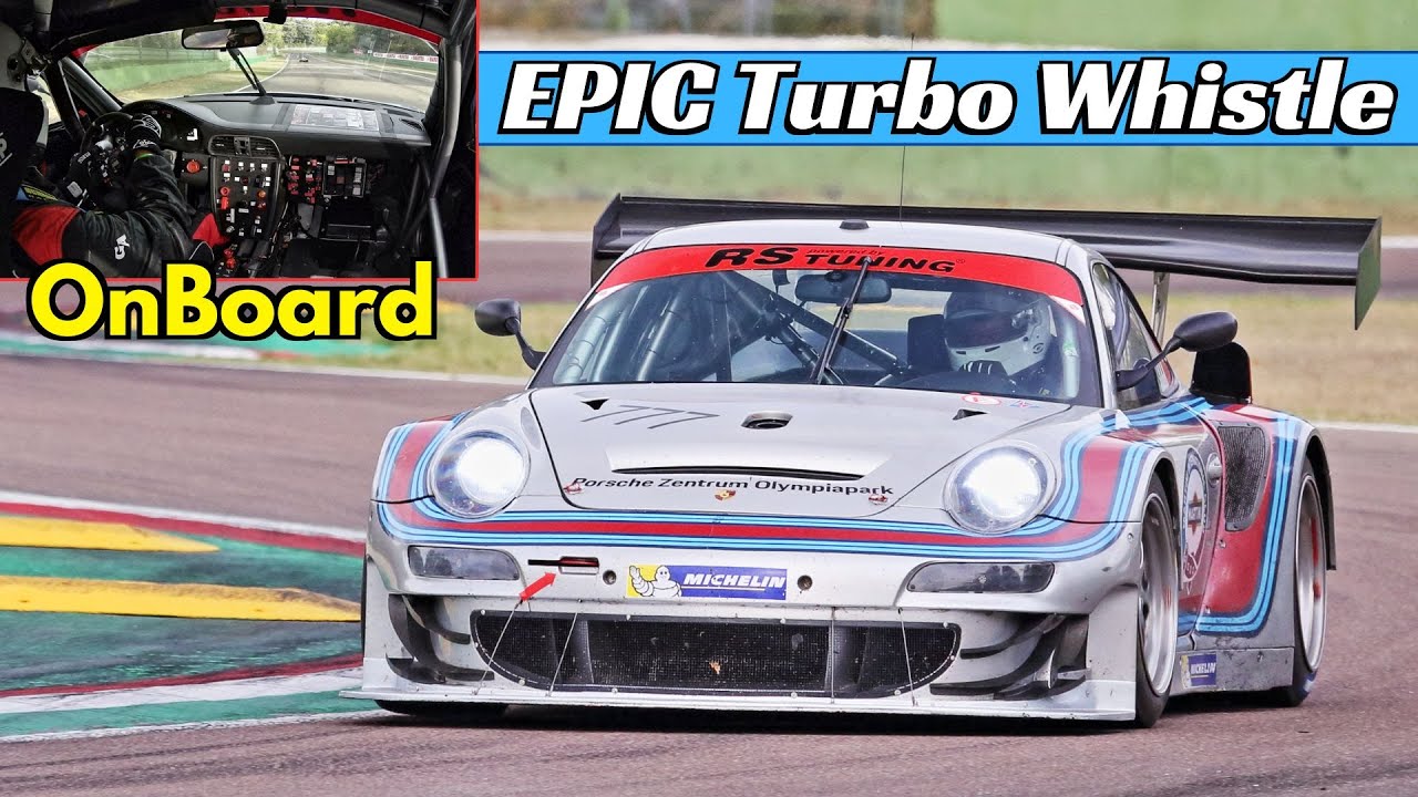 EPIC Turbo Whistle Blow!!! 🔊 Porsche 997 GT2 Twin-Turbo RSR WideBody OnBoard at Imola Circuit