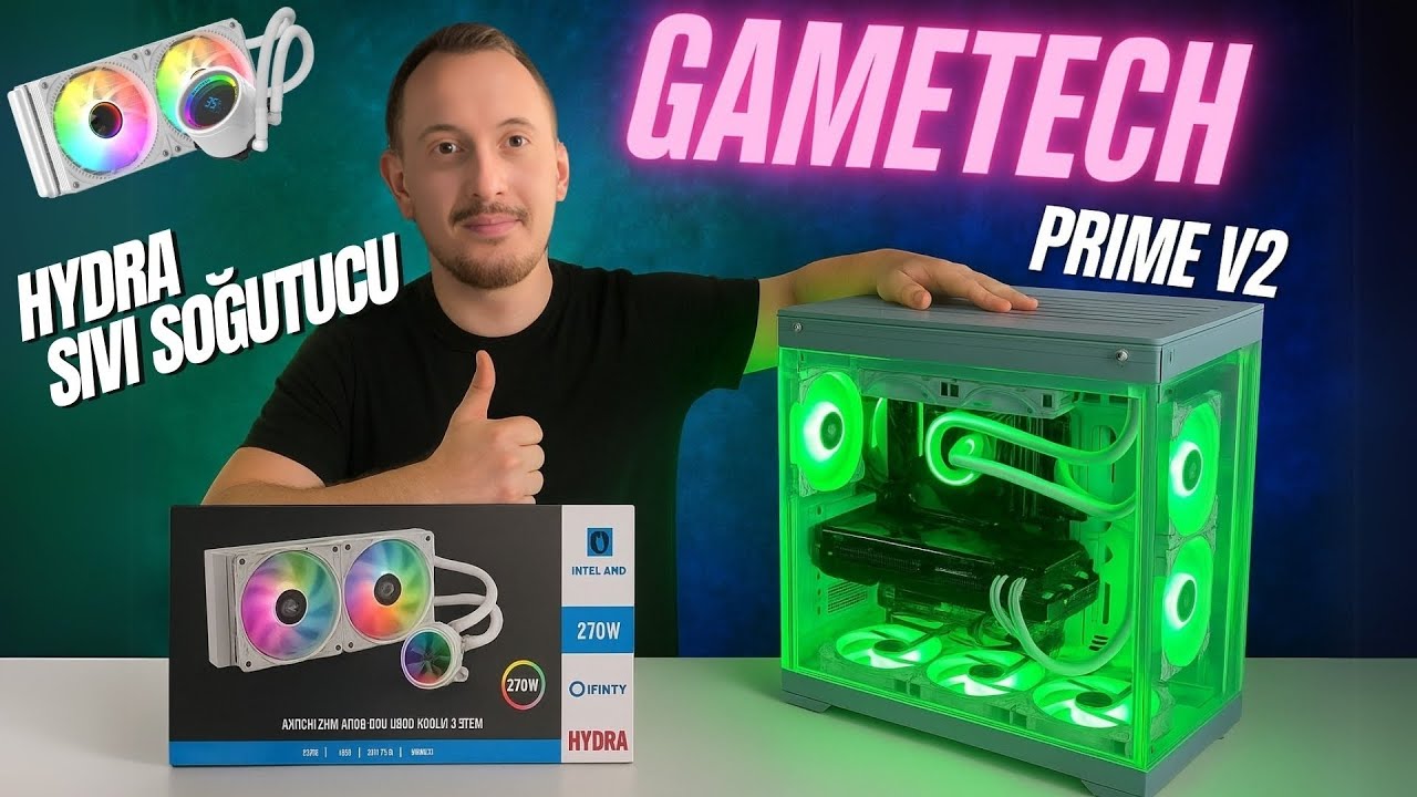 Yeni Gametech Prime V2 Akvaryum Kasam Ve Gametech Hydra 240mm RGB Sıvı Soğutucum