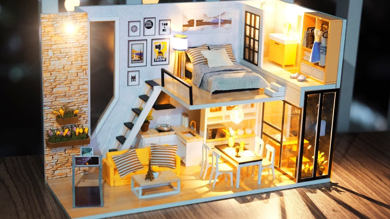 DIY Miniature Dollhouse Kit || Give You Happiness - Duplex Apartment - Relaxing Satisfying Video
