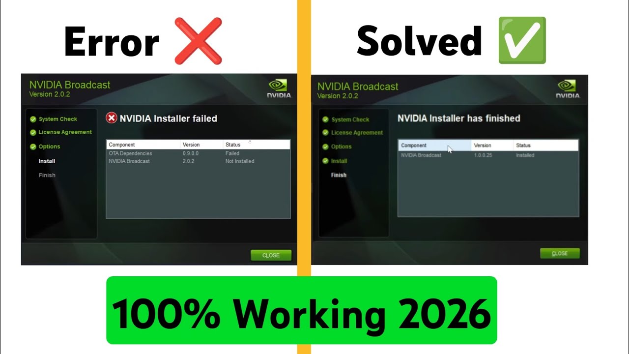 Fix NVIDIA Broadcast "Installer Failed" Error | 100% Working Solution