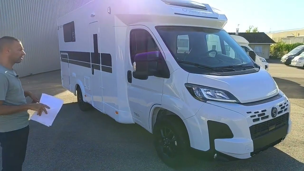 Presentation Corigon T700S progilé lits jumeaux longueur 6.95m 5 places nouvelle marque groupe Hymer