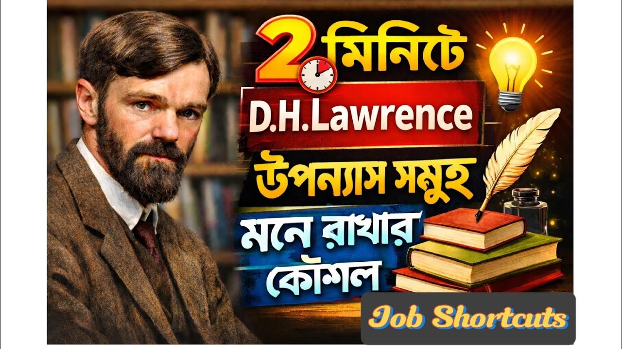D.H.Lawrence এর উপন্যাস মনে রাখার সহজ কৌশল | bcs | English Literature | Job Shortcuts