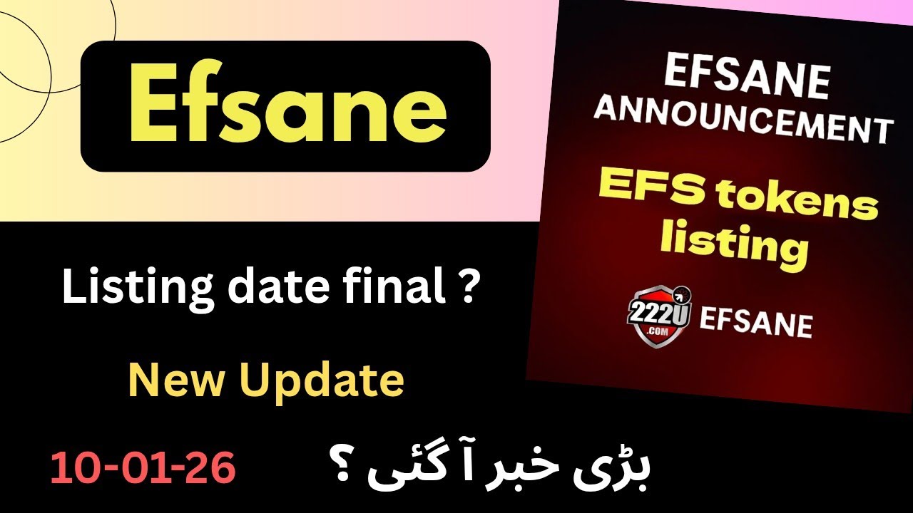 Efsane airdrop new update | efsane efs token listing update today | efsane earning app new update