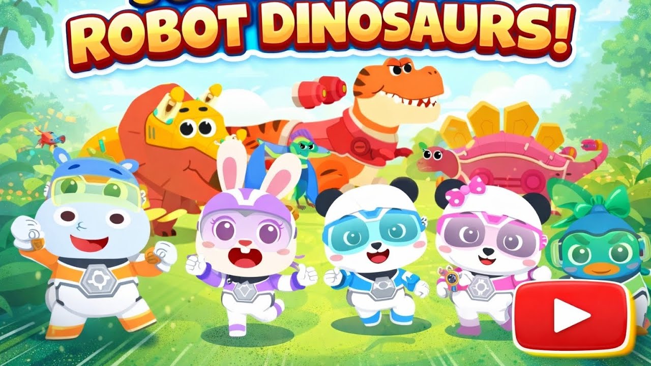 Penyelamatan Dinosaurus besama panda penyelamat BabyBus. 