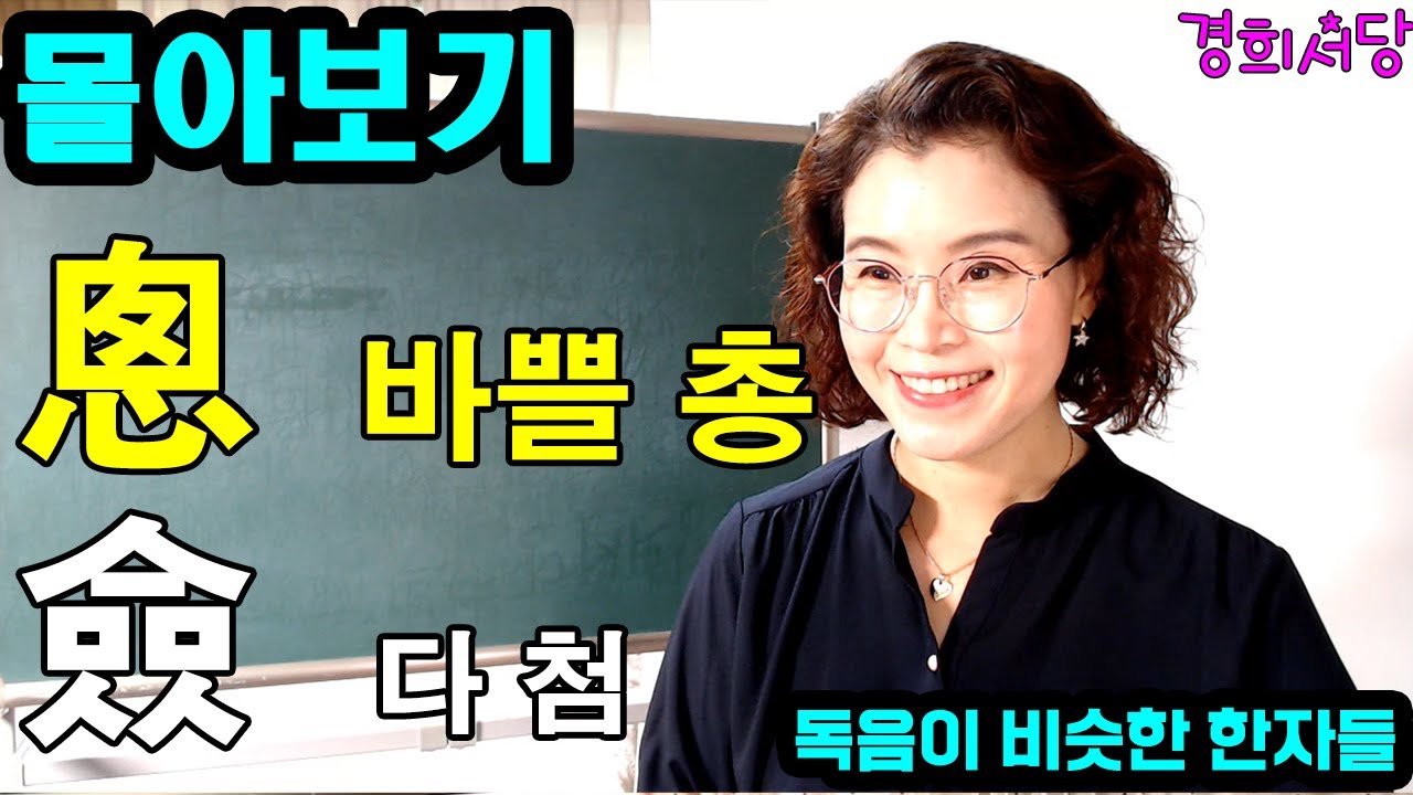 몰아보기 -  悤 바쁠 총, 僉 다 첨  들어간 한자들