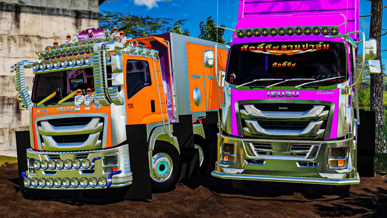 ISUZU GIGA12ล้อ วิ่งดินถมบ่อหน้างานแคบมาก!! - Farming simulator 19