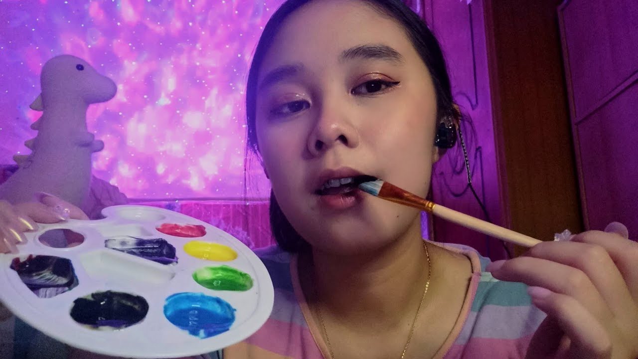 ASMR Painting Your Face with Edible Paint 🎨🖌️🖼️ Full Mouthsounds