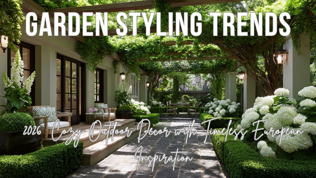 Тренды оформления сада 2026: уютный декор для открытых пространств в неподвластном времени европе...