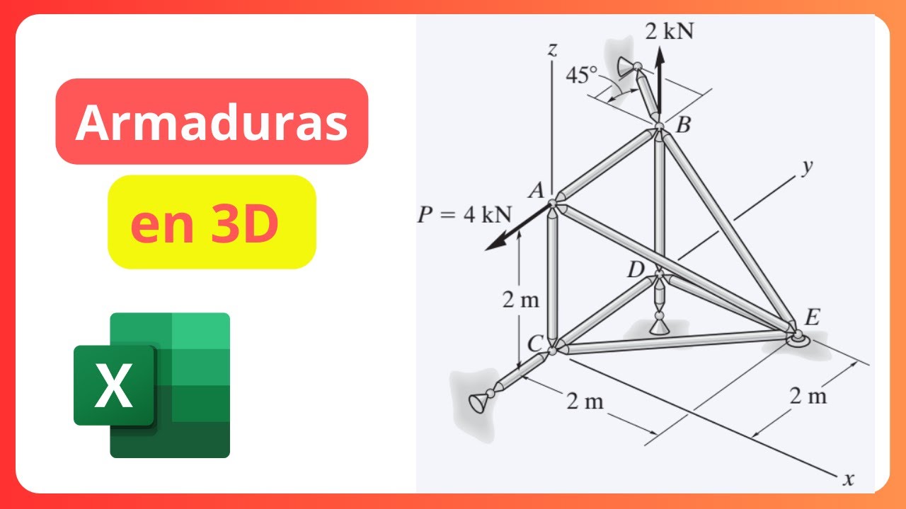 ✅ARMADURA en 3 Dimensiones 📐 Estática 13.1   universidad online