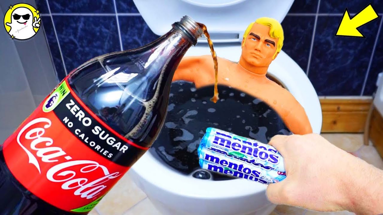 Coca Cola Different Fanta Mtn Dew Pepsi Sprite and Stretch Armstrong vs Mentos in Big Underground