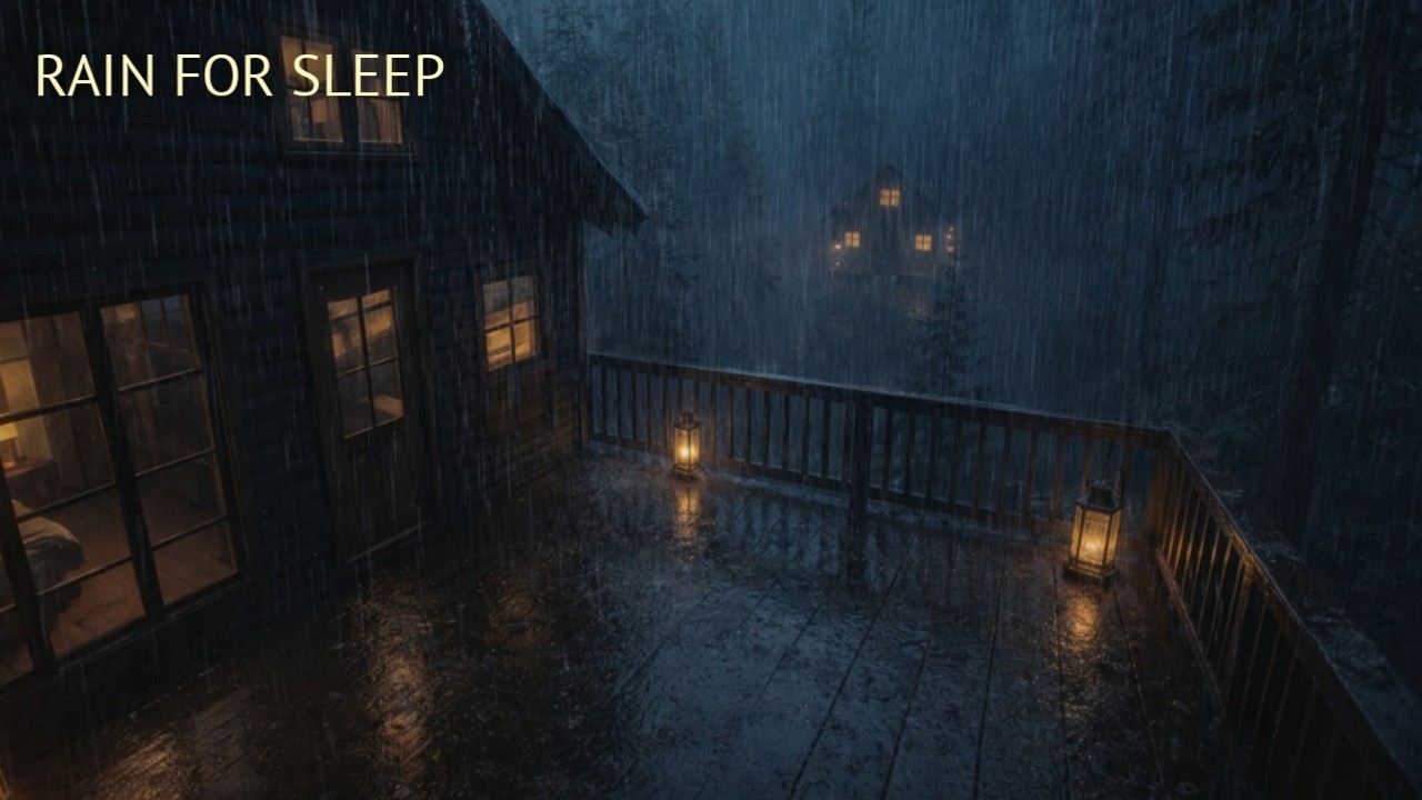 Heavy Rain & Lantern Lights | 10H Cozy Cabin Atmosphere