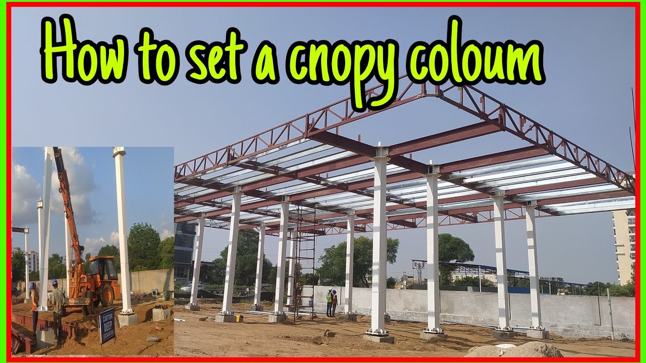 Build A Canopy Structure For Petrol Pump In India By The Crain And Men Power !! #canopy