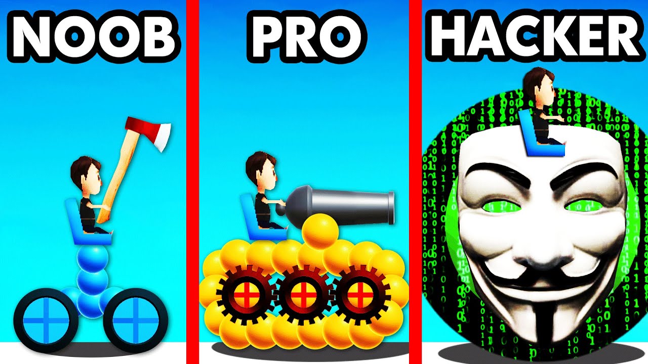 NOOB vs PRO vs HACKER BATTLE CAR (Draw Joust)