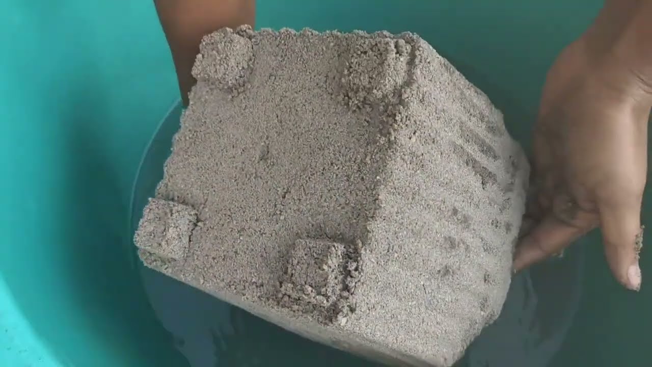 Grainy gritty Crispy Crunchy sand cement dry and water 💦 crumbling #oddlysatisfying 