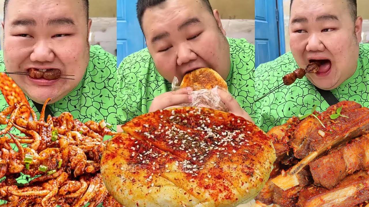 【大胃王挑戰】挑戰吃蘭州特色烤肉！ 一口氣點100串羊肉，烤得滋滋冒油一口爆汁真過癮！  美食 吃播 大胃王｜Noodle Food Challenge【櫻木花胖】