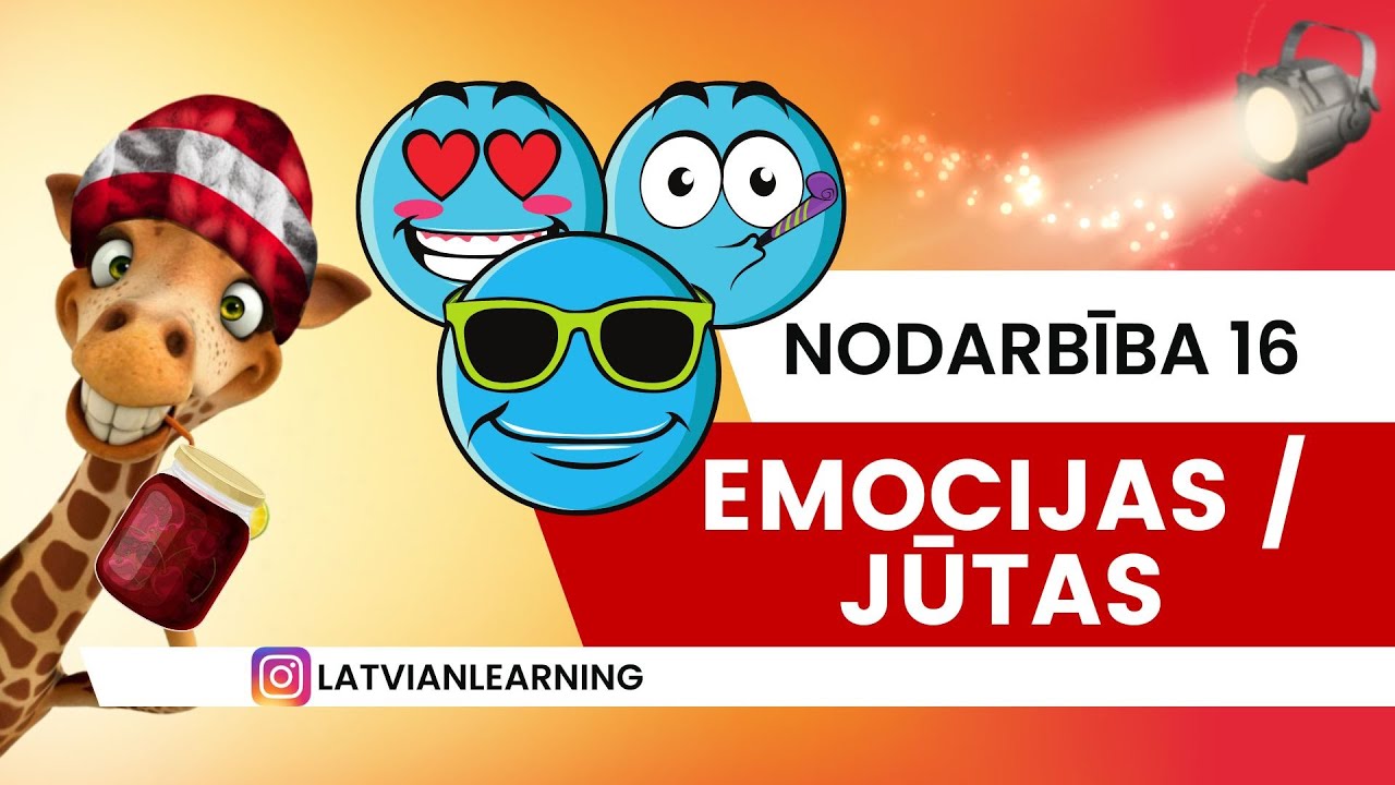 Положительные и отрицательные ЧУВСТВА И ЭМОЦИИ на латышском языке