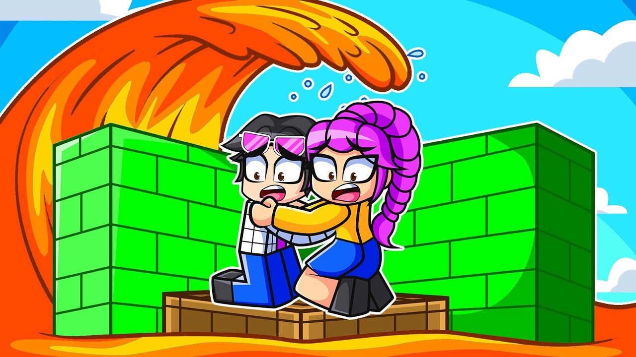 SOBREVIVIMOS en BUNKER GIGANTE vs TSUNAMI de LAVA en ROBLOX!