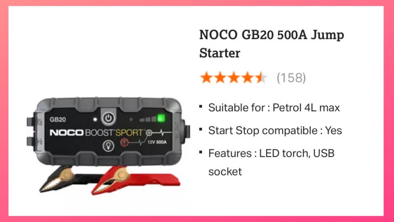 NOCO Boost Sport Jump Starter GB20 unboxing ASMR