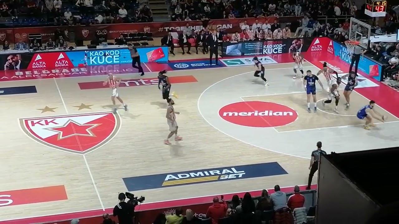 Najbolji momenti druge četvrtine utakmice KK Crvena Zvezda - KK Budućnost 8.11.2025