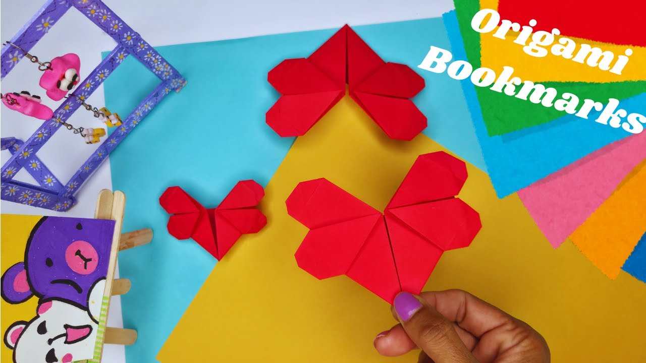 Easy Origami Heart Bookmarks – Cute DIY Paper Craft