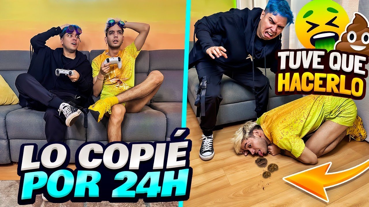 24 HORAS COPIANDO TODO LO QUE HACE MI HERMANO NANDO *broma pesada*