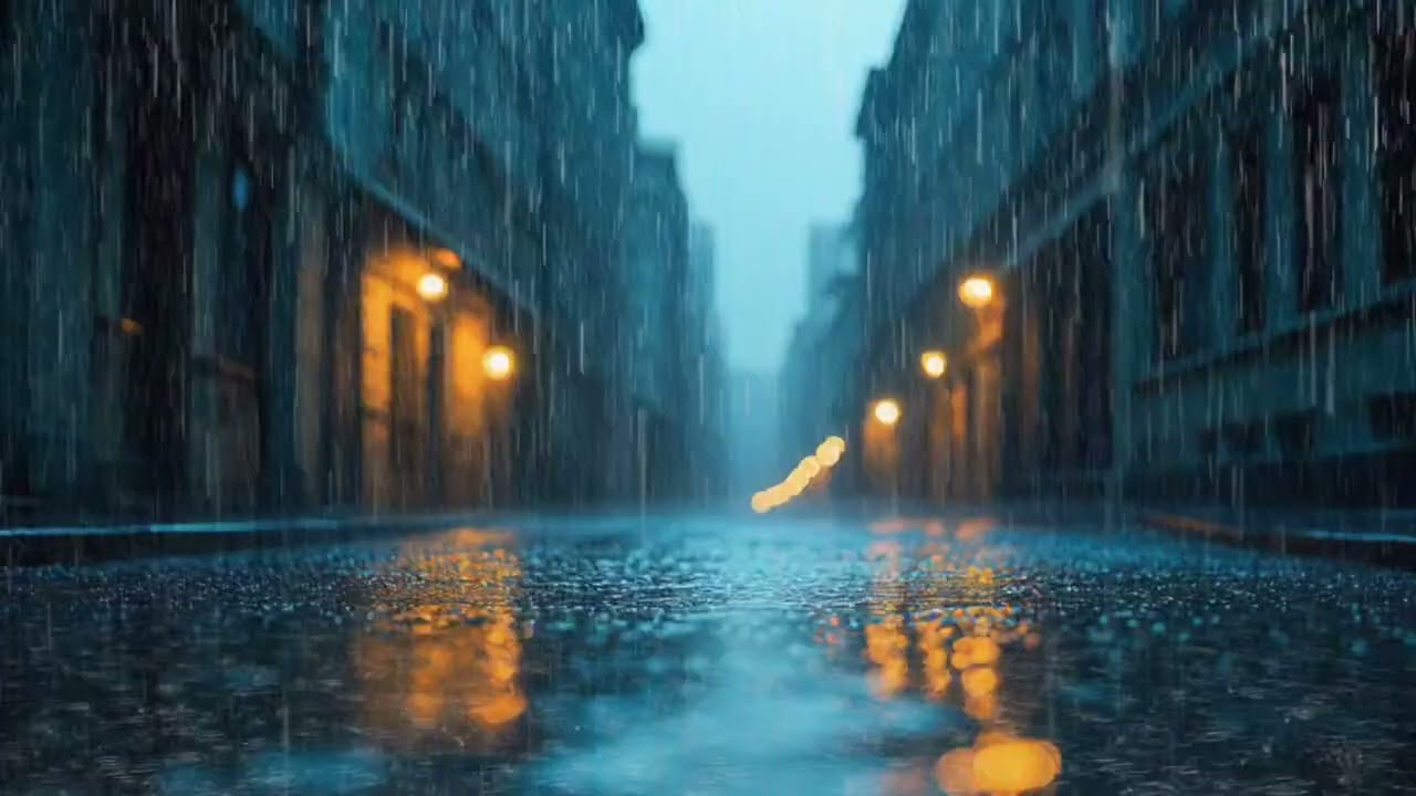 City Rain Ambience at Night | Cozy Street Sounds for Sleep, Study & Relaxation 🌧️