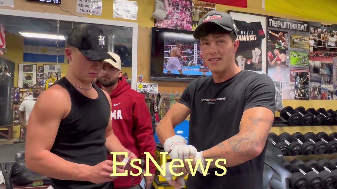 Холдер Тейлор и BlueFace за несколько мгновений до спарринга — esnews boxing
