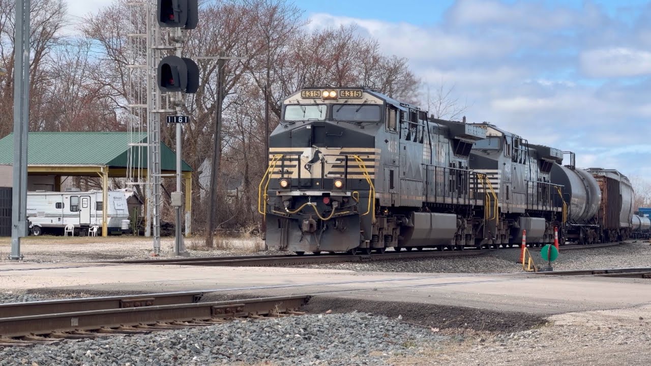 Norfolk Southern Mixed Freight/Autorack train. Eastbound. Conneaut, OH. March 14, 2026.