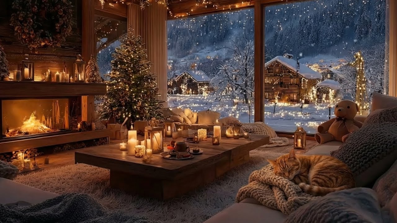 Silent Christmas Night 2025 | Cozy Piano & Fireplace Crackling for Peaceful Sleep