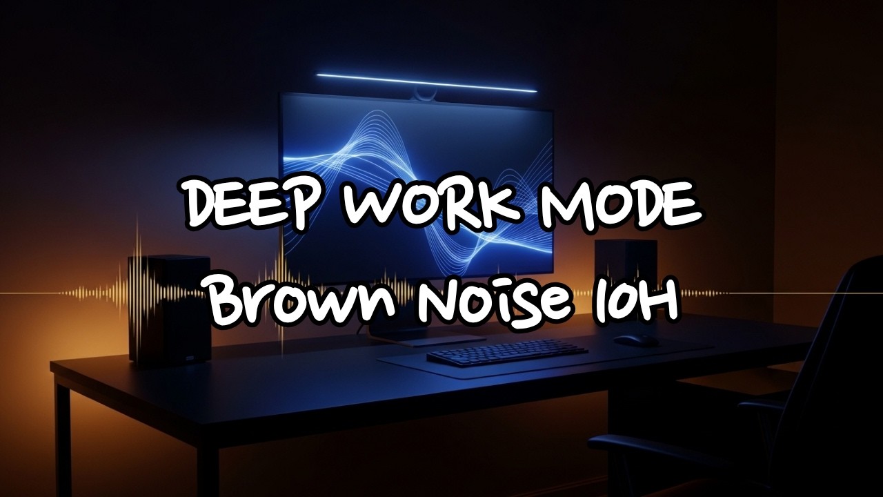 🧠 Deep Focus Brown Noise for ADHD | Desk Workspace Ambience | 10 Hours (No Music)