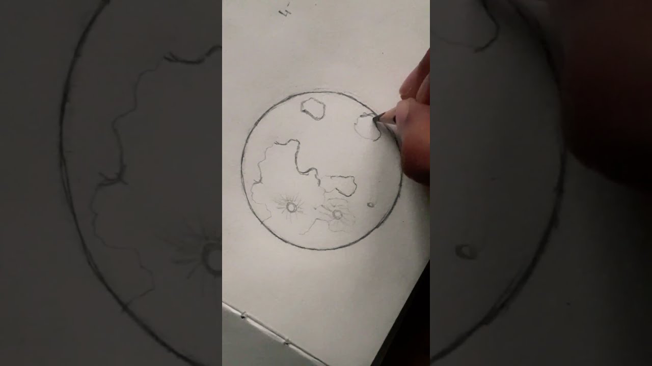 Easy moon drawing step by step / Day 2  #100daysofsketching #moondrawing / moon sketching #beginner