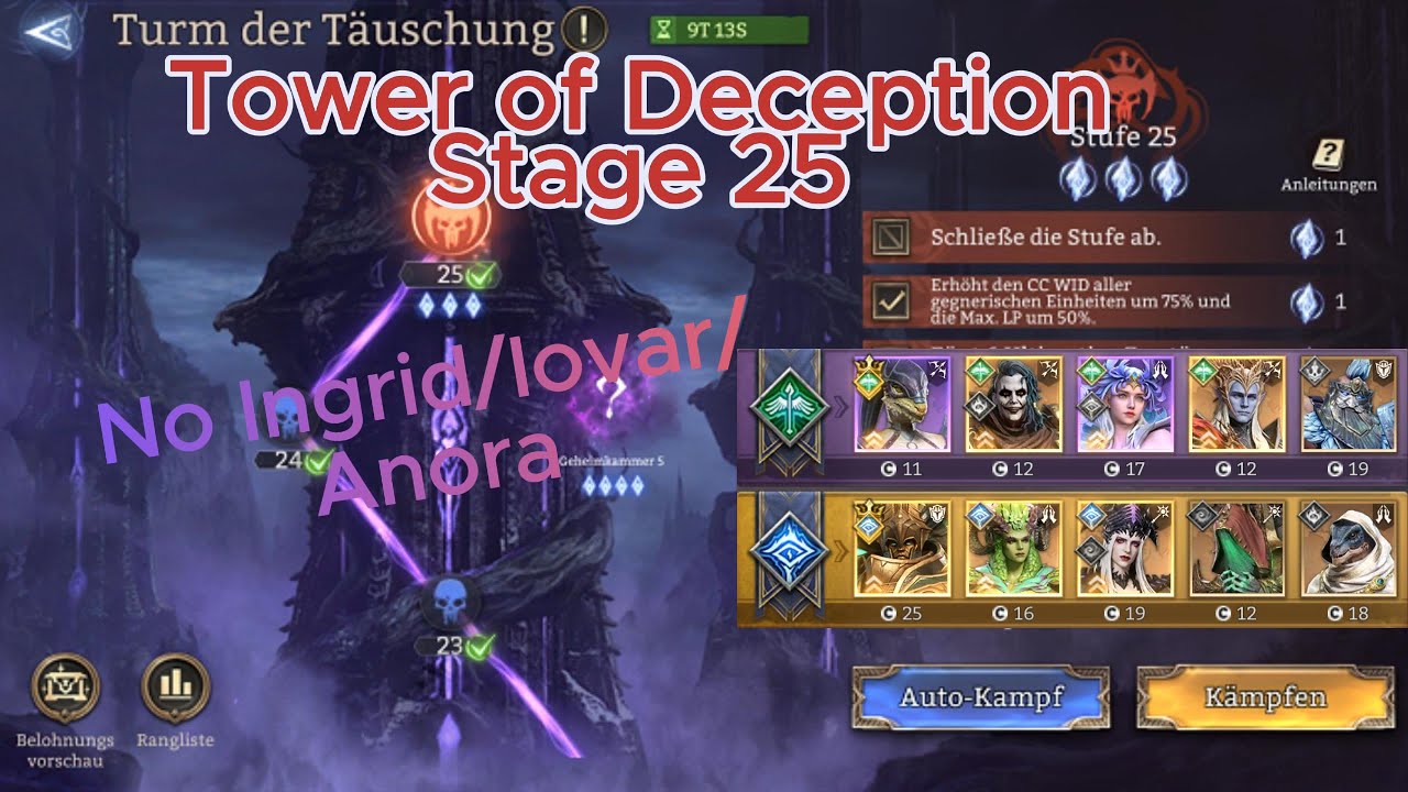 Tower of Deception Stage 25 | No Ingrid, Iovar or Anora | Watcher of Realms