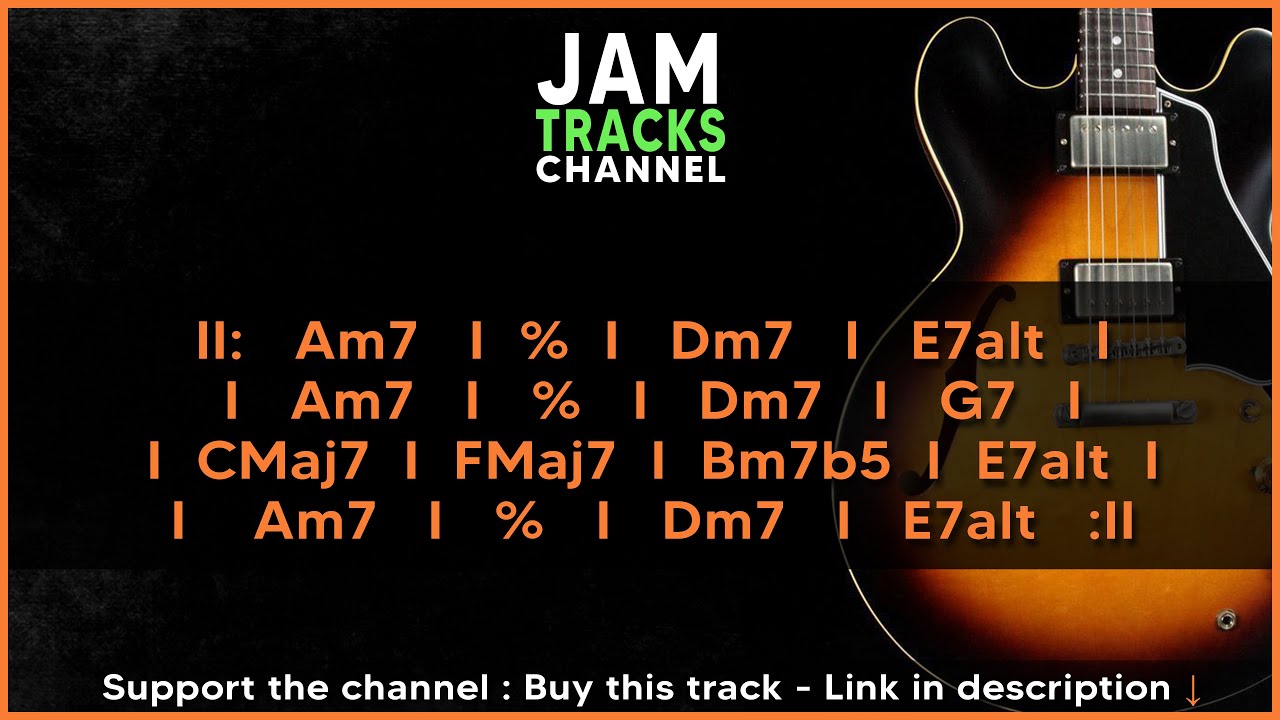 Latin Jazz Guitar Backing Track in Am 124bpm