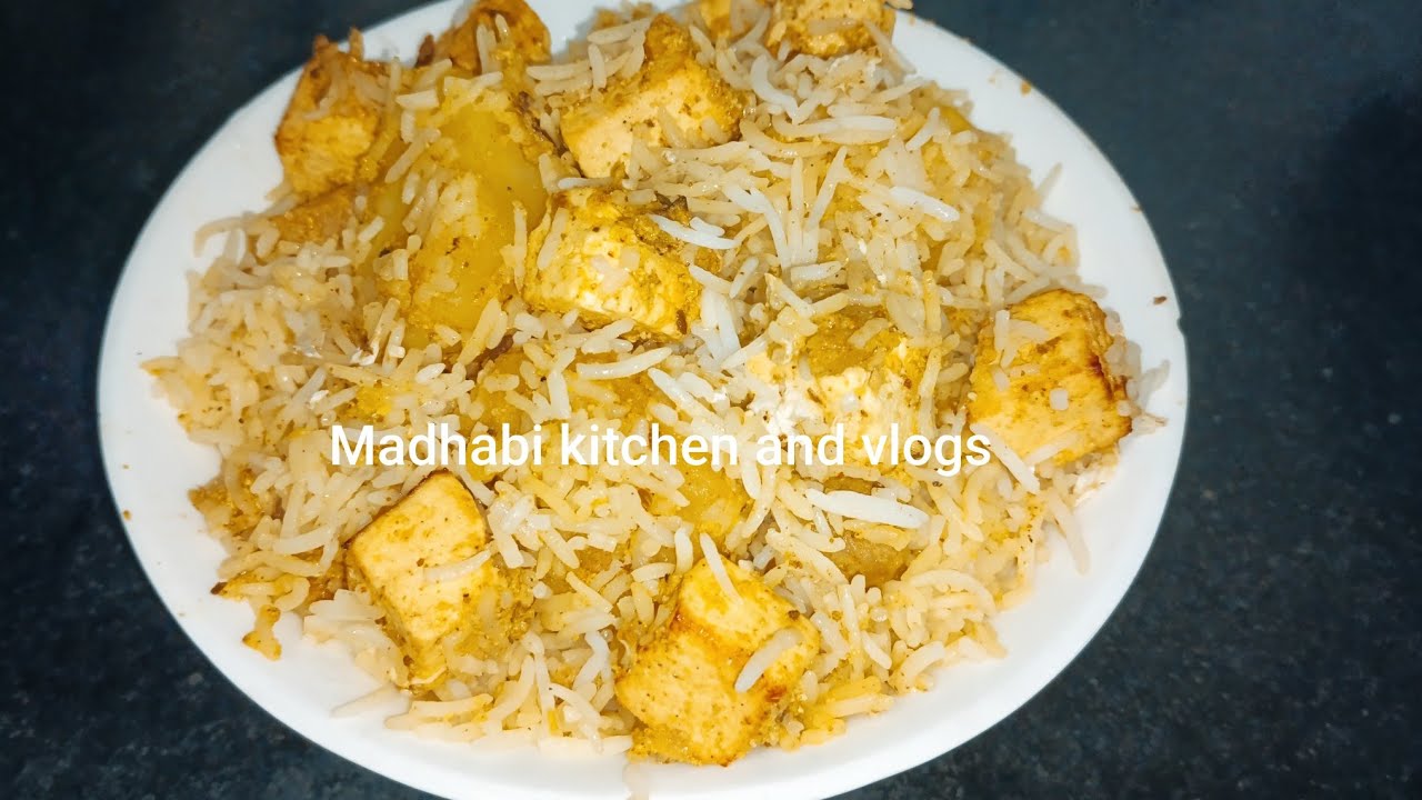 veg paneer biryani recipe | veg paneer biryani | madhabi kitchen and vlogs