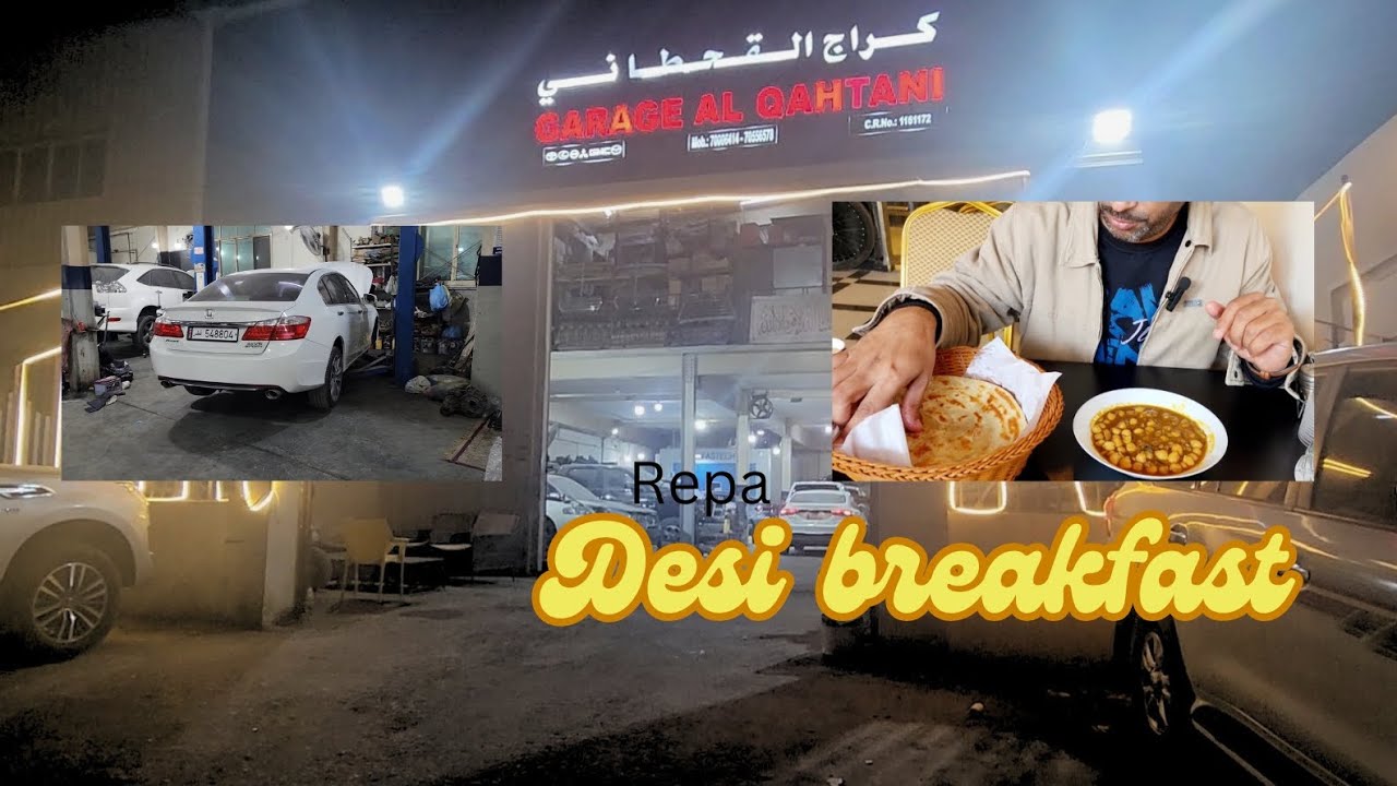 repaired my car and sharing car details and desi breakfast with my friend