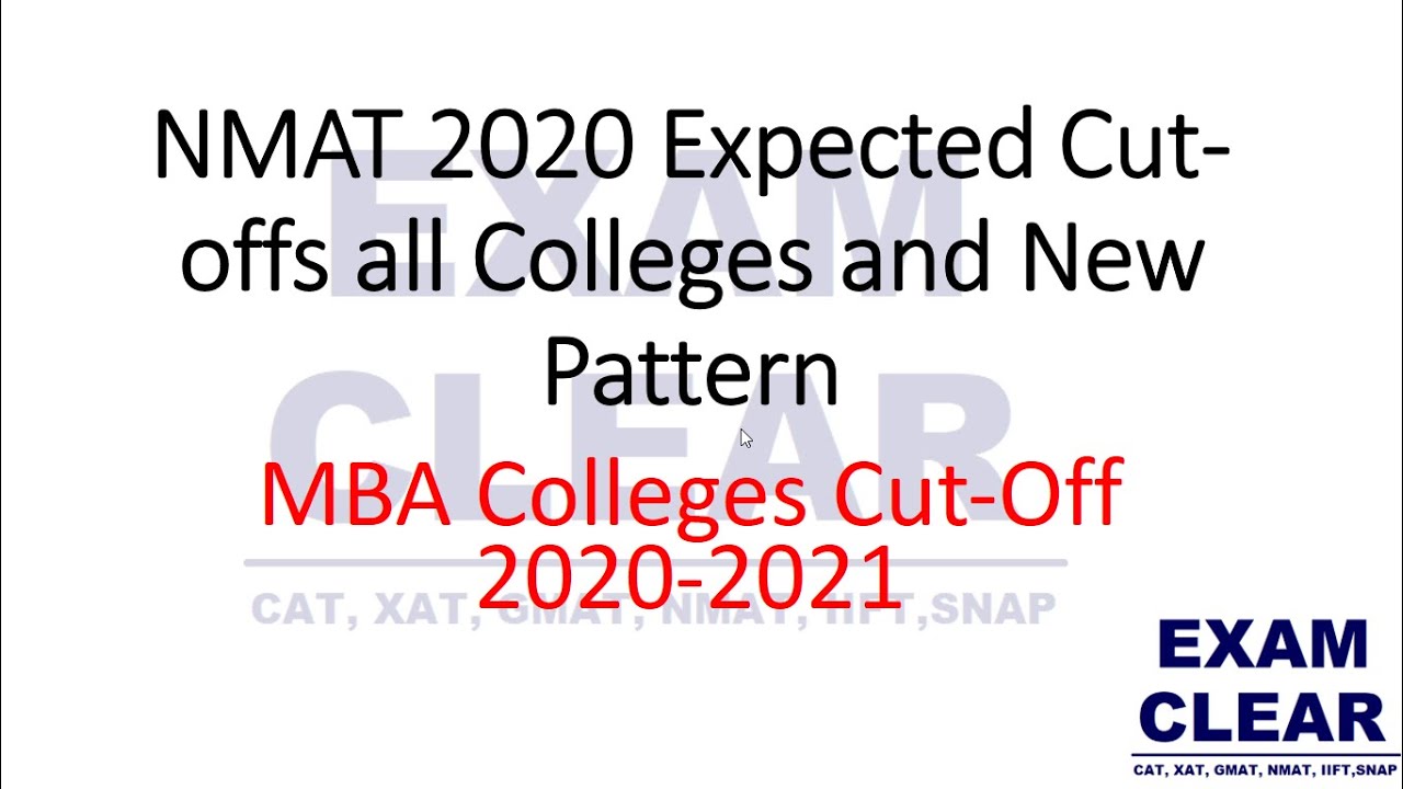 NMAT CutOff for MBA College for the Year 2020