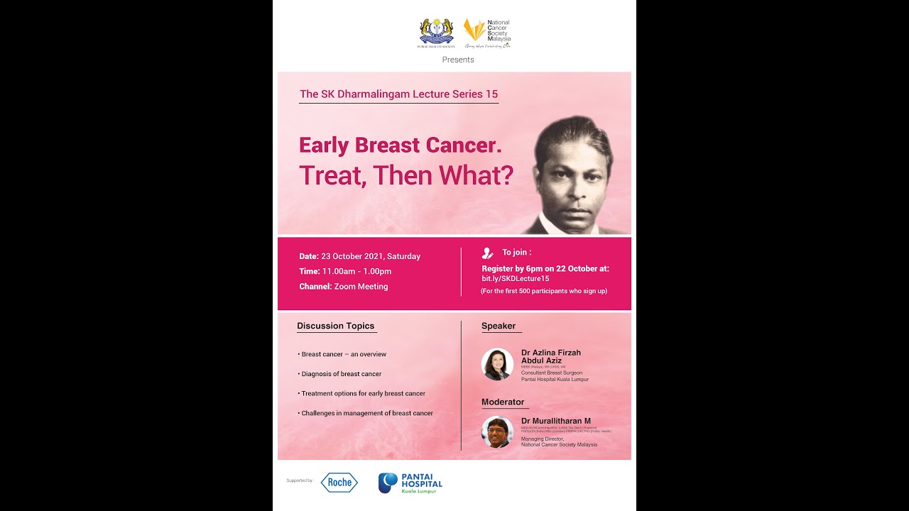 The SK Dharmalingam Lecture Series 15 - Early Breast Cancer. Treat, Then What?
