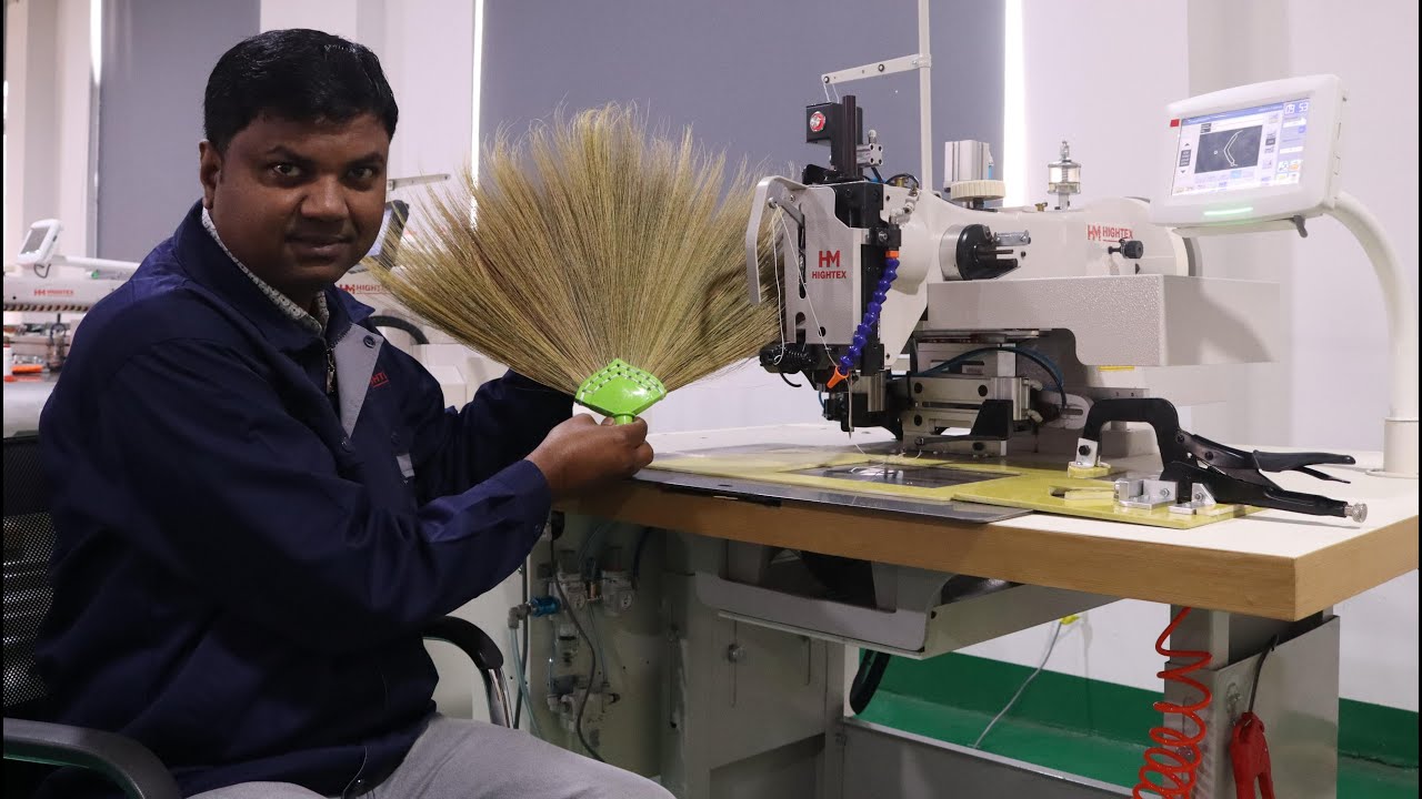 Stitching broom by heavy duty automatic sewing machine