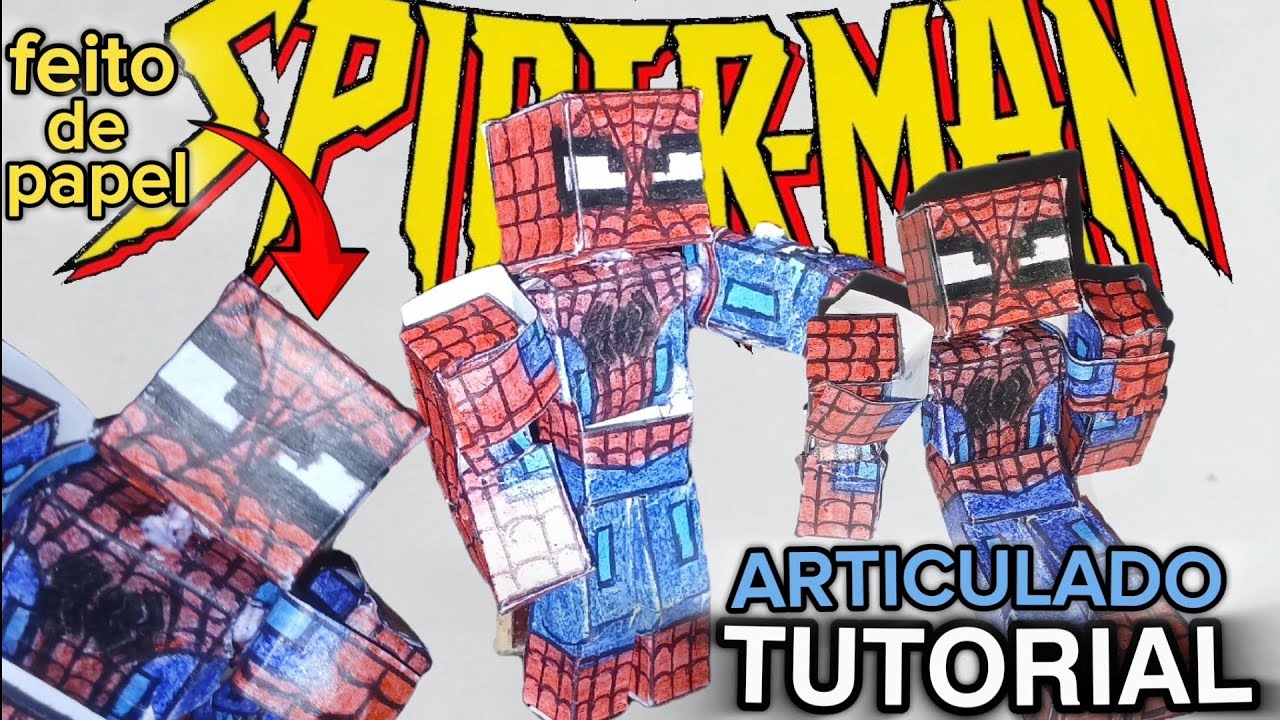 Como Fazer o HOMEM-ARANHA de Papel ARTICULADO que Mexe!