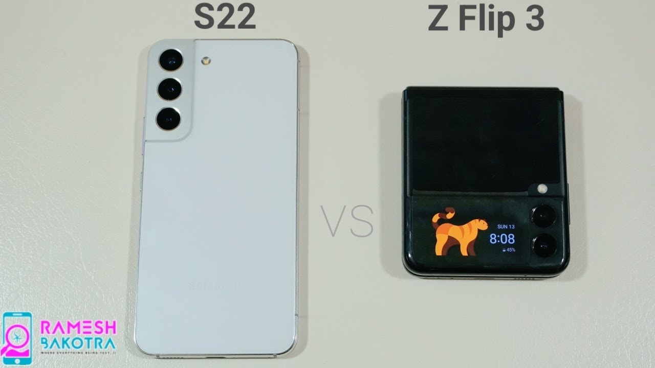 Samsung Galaxy S22 vs Samsung Galaxy Z Flip 3 Speed test and Camera Comparison